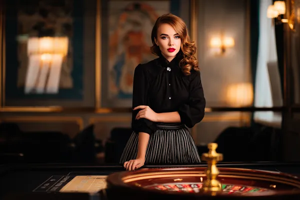 A confident dealer surrounded by casino chips inviting players to access their 366BET account, reflecting quick and easy login options.